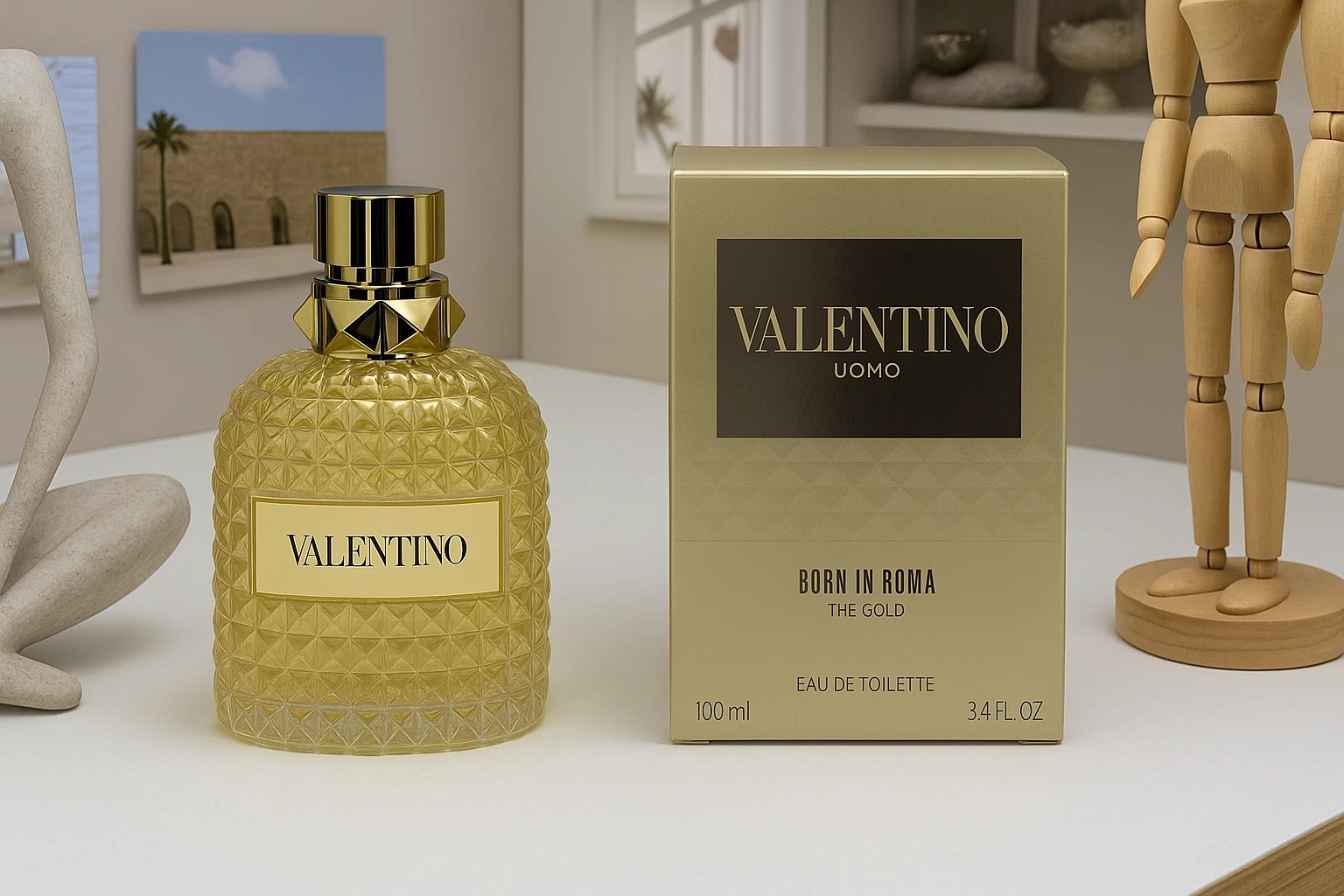 s-l1600 (7) VALENTINO UOMO BORN IN ROMA THE GOLD EDT 3.4oz 100ml SPRAY FOR MEN - Image 1