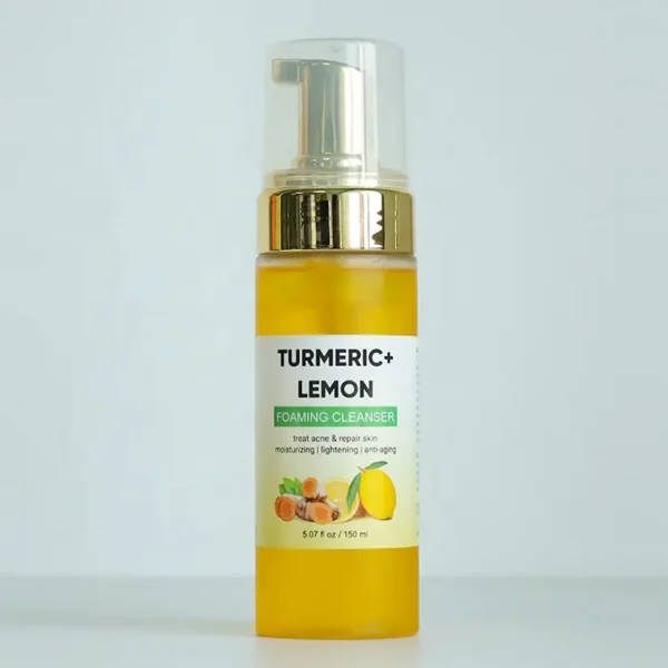 Wholesale Organic Lemon Face Facial Wash Anti Wrinkle Brightening Foaming Turmeric Cleanser