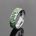 6MM Green Crystal tungsten ring for man anillos bague homme pareja de compromiso fashion jewelry wedding bands engagement rings - Image 3