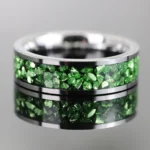 6MM Green Crystal tungsten ring for man anillos bague homme pareja de compromiso fashion jewelry wedding bands engagement rings