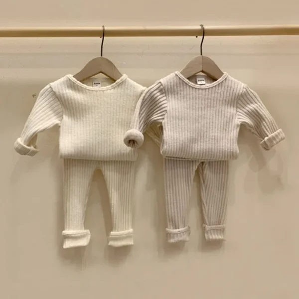 Spring Autumn Baby Clothing Set For 0-5Y Baby Girl Boy Homewear Warm Sweater +Pants Children Pajamas Baby Girl Clothes