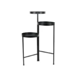 Black Metal 3 Tier Plant Stand Indoor Outdoor Flower Display Storage Rack Collapsible Design Durable Iron Construction Elegant - Image 5