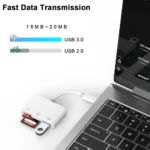 5-in-1 USB 3.0 Type-C SD TF CF Card Reader for iPhone 14 15 16 iPad MacBook Android Huawei Laptop OTG Adapter No APP Requires - Image 2