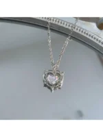 Women's Opal & CZ Heart Pendant Necklaces - Vintage Styles, Holiday Jewelry Gifts - Image 3