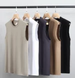 Tank Tops Men 2025 Summer 100% High Quilty Cotton Cool Fitness Vest Outdoor Sleeveless Tops Gym Slim Casual Undershirt Male New - Image 2