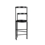 Black Metal 3 Tier Plant Stand Indoor Outdoor Flower Display Storage Rack Collapsible Design Durable Iron Construction Elegant - Image 3