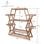Extra Large Multi Tier Wood Flower Rack Plant Stand Bonsai Shelf Indoor Outdoor - Image 4