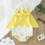 Infant Boys Girls Cosplay Cute Chicken Costume Winter Warm Hooded Jumpsuit Toddler Fleece Long Sleeve Rompers Bodysuits Clothes - Image 3