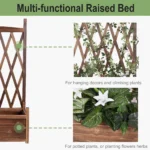 Large Raised Garden Bed Wooden Planter Box with Trellis Vegetable Grow Bed Support Patio Lattice for Outdoor Indoor - Image 5