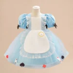 Baby Alice Princess Girls Dresses Kids Blue Lolita Maid Birthday Party Palace Dress Vintage Toddler Wedding Poker Tutu Prom Gown - Image 3
