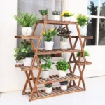 Extra Large Multi Tier Wood Flower Rack Plant Stand Bonsai Shelf Indoor Outdoor