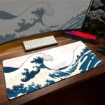 Pc Gamer Mousepad Great Wave Keyboard Big Gaming Mouse Pad White Kawaii Mat Rubber Accessories Computer Laptop Setup Desk Mat - Image 2