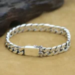 Solid S925 Sterling Silver Bracelet 7MM 8MM 10MM Punk Argent 925 Silver Jewelry Never Fade Men Jewelry Gifts Past Test - Image 4
