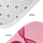 3PCS Pink Bow Cherry Bath Mat Set, U-Shape Toilet Lid Cover & Rug, Non-Slip Cute Bathroom Decor with Floral Fruit Theme - Image 5