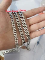 Solid S925 Sterling Silver Bracelet 7MM 8MM 10MM Punk Argent 925 Silver Jewelry Never Fade Men Jewelry Gifts Past Test - Image 2