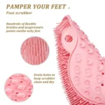 New Exfoliating Shower Massage Scraper Bathroom Non-slip Bath Mat Back Massage Brush Silicone Foot Wash Cleaning Bathing Tool - Image 3