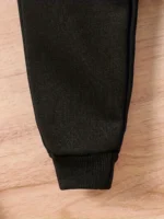 Baby boy letter pattern fleece long sleeved hooded sweatshirt+sports long suit for spring and autumn gifts - Image 5