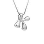 Creative A-Z Balloon Bubble Letter pendant Necklace for Women Silver Plated Chunky Initial Necklaces Jewelry Birthday Gift - Image 5