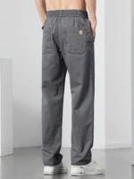 Straight Casual Cargo Pants Men Wide Leg Brown Long Cargo Business Work Trousers Drawstring Baggy Sweatpants Male - Image 5