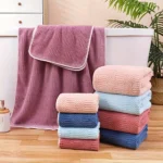 Coral Fleece Bath Towel Set , Bath Towel &Towel Ultra Soft with Geometric Texture, Super Absorbent Quick Dry for Home Daily Use - Image 5