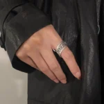 Exaggerated Spiral Retro Distressed Letter Design Unique Ring for Men and Women 2025 New Index Finger Ring Trendy and Personalized - Image 4