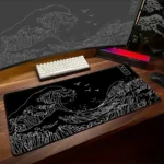 Pc Gamer Mousepad Great Wave Keyboard Big Gaming Mouse Pad White Kawaii Mat Rubber Accessories Computer Laptop Setup Desk Mat