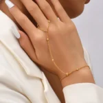 Creative Tiny Chain Bracelet Finger Rings For Women Gold Color Link Chains Connecting Hand Harness Bracelets Jewelry Gift - Image 4