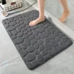 3D Bathroom Anti-slip Mat Pebble Patterned Absorbent Pad Bath Mats Doormat Carpet Cobblestone Embossed Door Floor