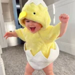 Infant Boys Girls Cosplay Cute Chicken Costume Winter Warm Hooded Jumpsuit Toddler Fleece Long Sleeve Rompers Bodysuits Clothes