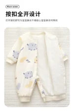 Somenie Newborn Baby Onesie Thickened Winter Pure Cotton Baby Bodysuit Warm Cotton Winter Cute Printed Boys Girls Onesie - Image 6