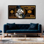 Modern Cartoon Duck Canvas Dollar Poster Inspirational Artwork Dollar Canvas Print Art Painting Financial Freedom Home Decor
