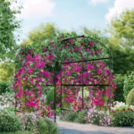 160/220CM Tall Garden Arch Trellis Metal Plant Cucumber Support Trellis Archway for Outdoor Yard Lawn Tunnel Trellis, 1PCS - Image 3