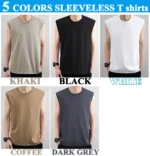 Tank Tops Men 2025 Summer 100% High Quilty Cotton Cool Fitness Vest Outdoor Sleeveless Tops Gym Slim Casual Undershirt Male New - Image 6