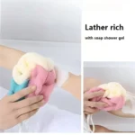 1pc Colour Block Bath Balls Mesh Foaming Sponge Bath Strips Adult Back Body Rubbing Towels Mud Rubbing Bath Towels Supplies - Image 5