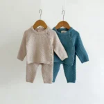2Pcs Baby Boy Clothes Set Autumn Winter Soft Knit Cotton Baby Boy Sweater + Pants Kids Outfit Spring - Image 2