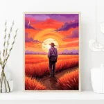 Beach and Lake Sunset Wall Art Vibrant Ocean View Poster Peaceful Nature Scene with Animal Prints Living Rooms or Offices Decor - Image 4