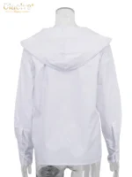 Clacive Fashion Loose White Cotton Women's Shirt 2025 Elegant Hooded Long Sleeve Blouses Streetwear Solid Top Female Clothing - Image 6