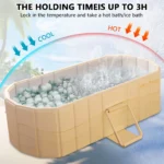 1.2m 1.5m Portable Constant Temperature Bathtub Adult Foldable Bathtub Soaking Tub Bathroom SPA Reusable Bathing Tubs with Lid - Image 5