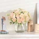 Artificial Rose Flowers 5 Heads White Peony Festival Decor Home Room Vase Wedding Arch Clipping Wreaths Garden Yard Fake Plants - Image 4