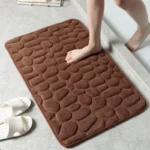 3D Bathroom Anti-slip Mat Pebble Patterned Absorbent Pad Bath Mats Doormat Carpet Cobblestone Embossed Door Floor - Image 3