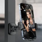 Gym Magnetic Phone Holder 360 Adjustable Stand For Cell Phone Compatible With 4-7" Smartphones Alloy Base And Joint - Image 2