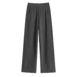 European apricot wide leg pants for women's autumn new high-end fashion plus size straight leg split casual banana pants - Image 6