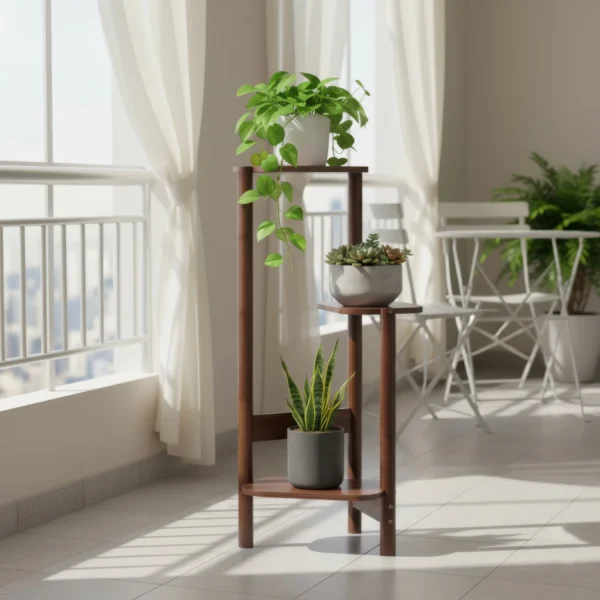 Bamboo Plant Stands for Indoor Plants, Tall Plant Stands for Corner Plant Shelf Multiple Flower Holder for Indoor Outdoor Garden