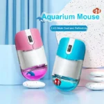Frutiger Aero Aqua Liquid Mouse Cute Floating Aquarium Animal 2.4G+Bluetooth Wireless Optical Ocean Doll Mice For Laptop Desktop - Image 4