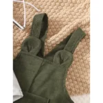 3-24 Months Toddler Baby Boy 2PCS Clothing Set Bear Print Bodysuit with Green Overall Fashion Cute Autumn and Winter Costumes - Image 5