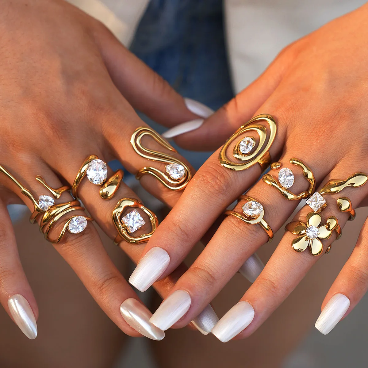 kf-Sddd0536b17854aa39ce4195ac3f0d594l Statement Stainless Steel Delicate Shiny Cubic Zirconia Ring For Women High Quality 18K Gold PVD Plated Finger Jewelry Gift - Image 1