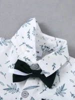 Baby Boy Clothes Infant Tuxedo Long Sleeve Gentleman Outfits + Suspender Pants + Bowtie + Beret Hat Baby Boy Suit Set - Image 5