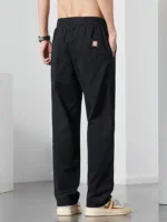 Straight Casual Cargo Pants Men Wide Leg Brown Long Cargo Business Work Trousers Drawstring Baggy Sweatpants Male - Image 4