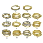 Stainless Steel Multilayer Double Color Link Chain Rings 18K Gold PlatedCZ Zircon Stackable Charm Jewelry Trendy Waterproof Gift - Image 2