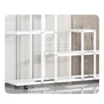 Plant Stand Indoor Outdoor, Wrought Iron Multiple Planter Rack Organizer w/Wheels Flower Display Stand For Corner Balcony Garden - Image 5